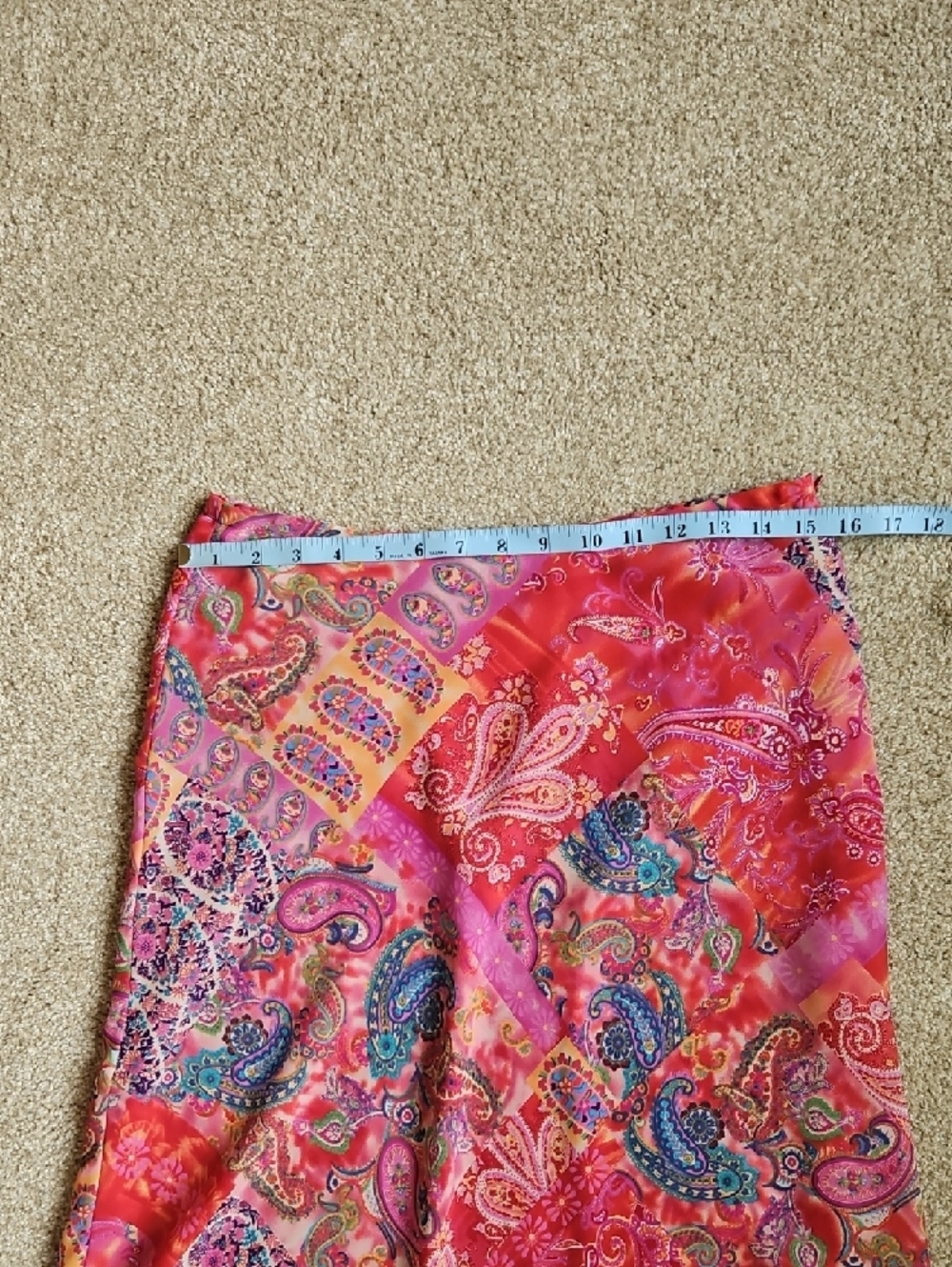 Coldwater Creek Size S Pink Paisley A-Line Skirt With Lining - Picture 7 of 8